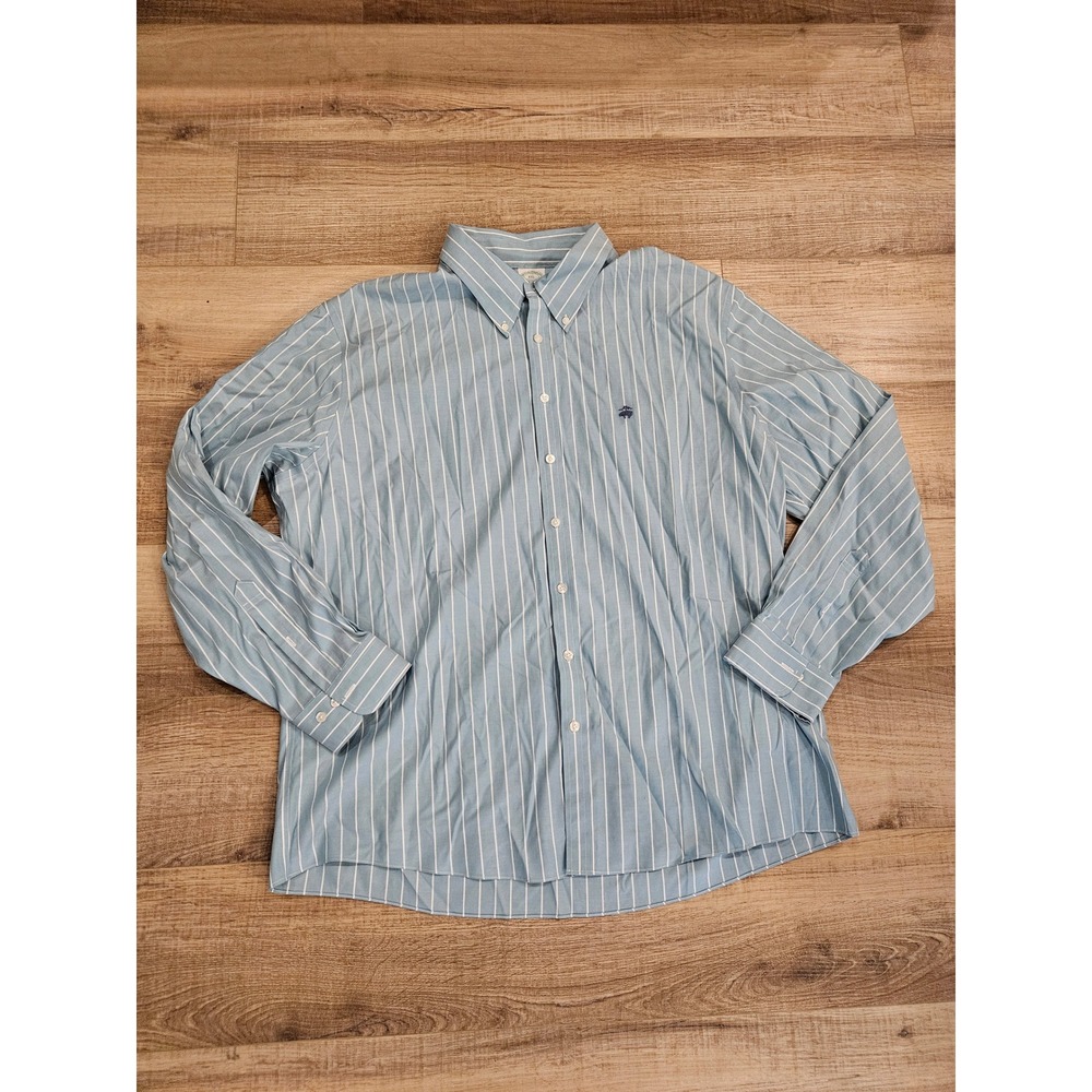 Brooks Brothers Milano Fit Shirt Mens XXL Blue White Stripe Supima Cotton
